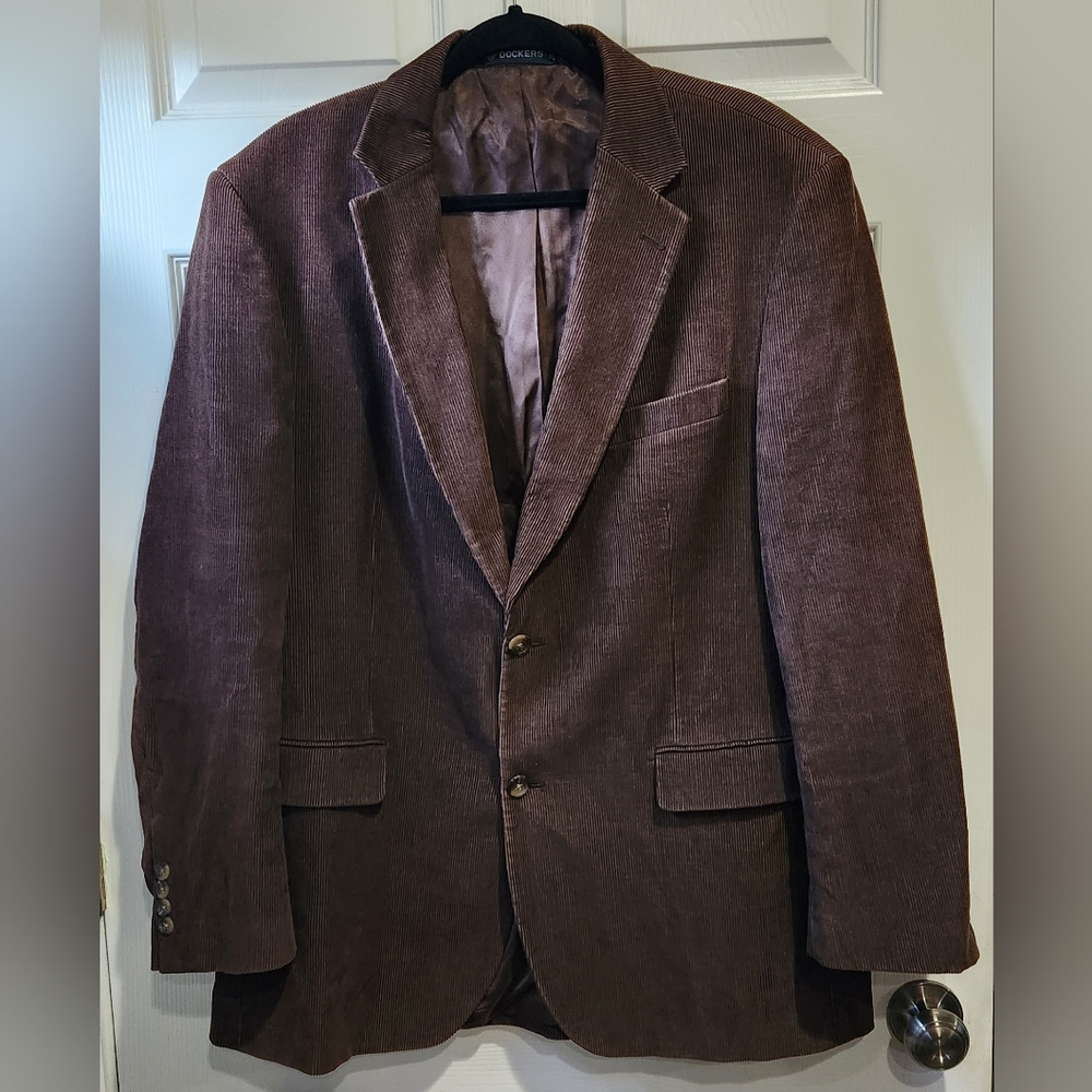Dockers chocolate brown corduroy sports coat men's size 44L